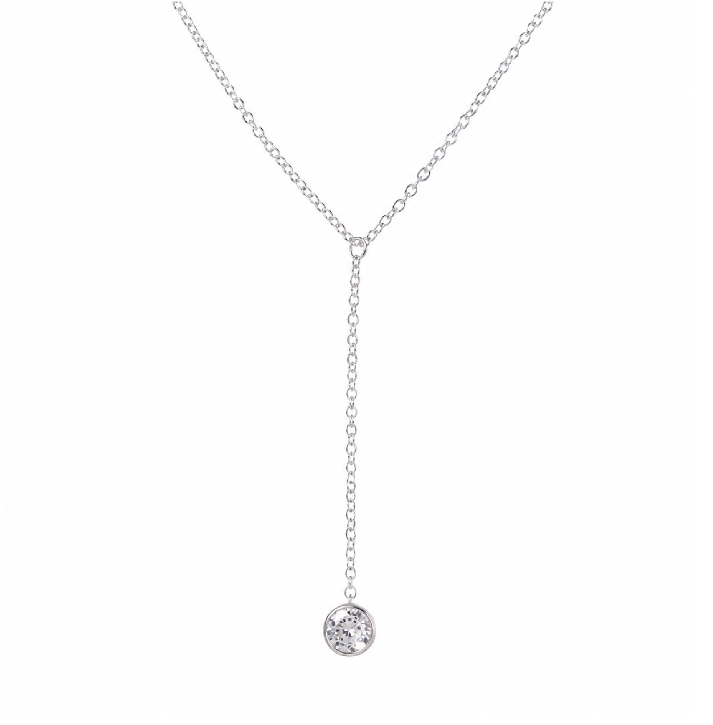 COLLAR CIRCONIA LARGA PLATA