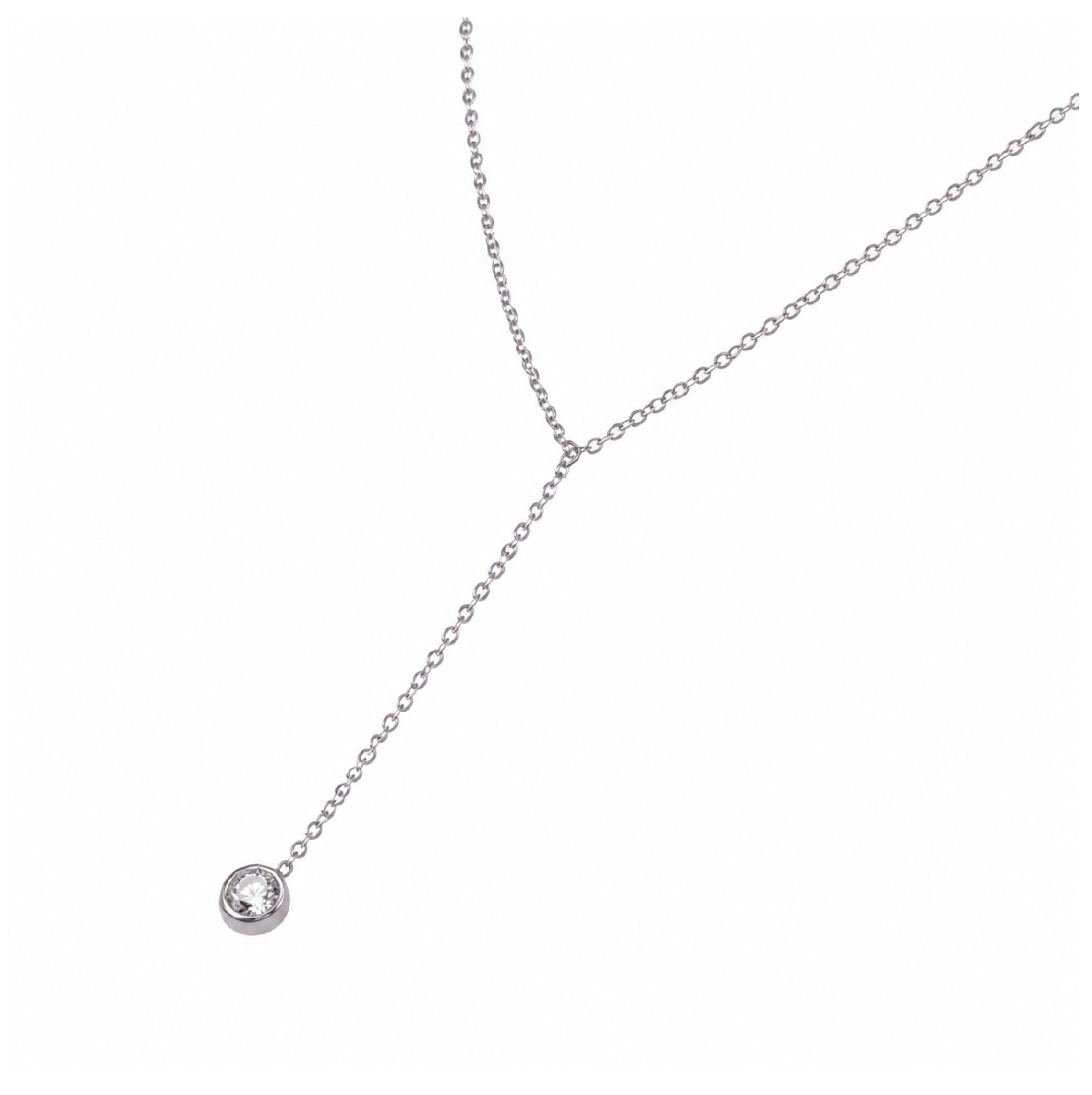 COLLAR CIRCONIA LARGA PLATA