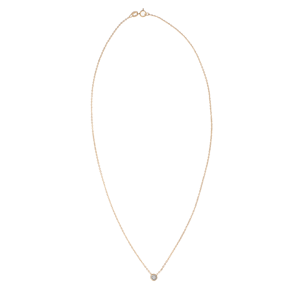 COLLAR CIRCONIA BAÑO DE ORO
